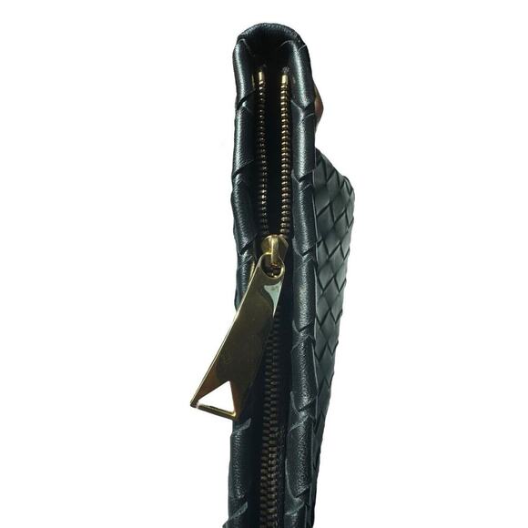 Bottega Veneta Black Intrecciato Woven Leather Clutch / Minimalist Handpurse - Picture 11 of 13